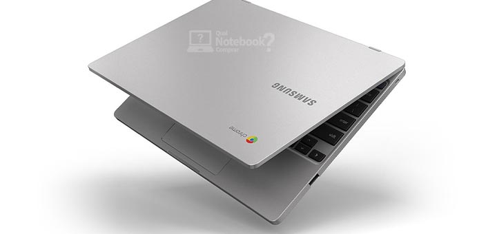 Samsung Chromebook 4 XE310XBA Prata design visual acabamento