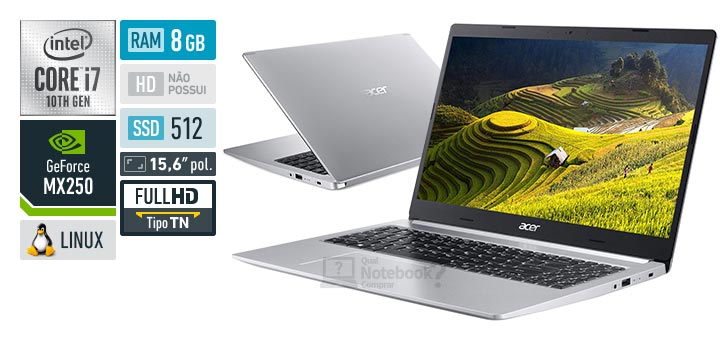 Acer Aspire 5 A515-54G-77RU Intel Core i7 10th RAM 8 GB SSD 512 GB Nvidia GeForce MX 250 Full HD TN