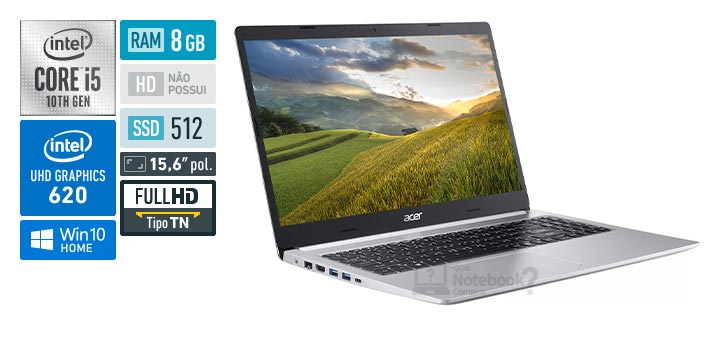 Acer Aspire 5 A515-54-50BT Intel Core i5 10th RAM 8 GB SSD 512 GB 15 Full HD TN