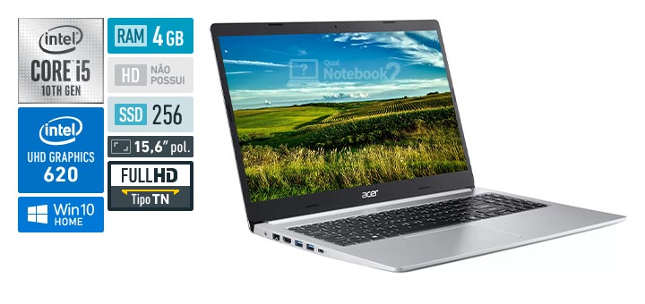 Acer Aspire 5 A515-54-56W9 Intel Core i5 10th RAM 4 GB SSD 256 GB Full HD TN