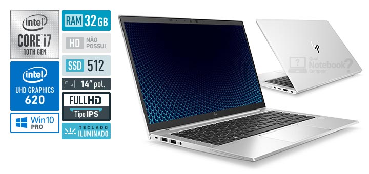 HP EliteBook 840 G7 2C3B6LA Intel Core i7 10th RAM 32 GB SSD 512 GB Full HD IPS