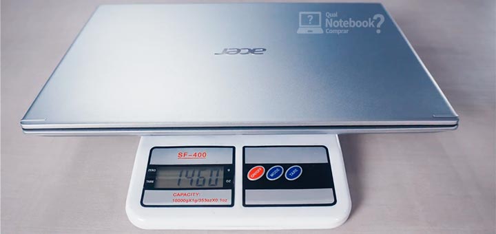 Unboxing notebook Acer Aspire 5 A514-54-368P tamanho peso altura dimensao profundidade grossura