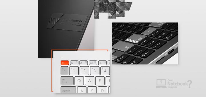 Notebook profissional Vivobook Pro teclado