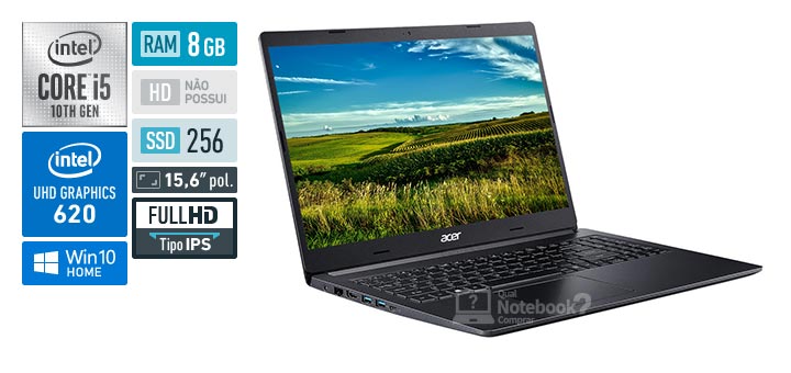 Acer Aspire 5 A515-54-53VN Intel Core i5 10th RAM 8 GB SSD 256 GB Full HD IPS