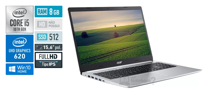 Acer Aspire 5 A515-54-58KB Intel Core i5 10th RAM 8 GB SSD 512 GB Full HD IPS