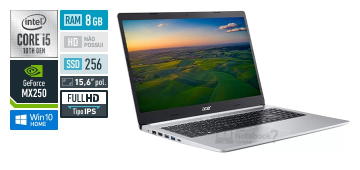 Acer Aspire 5 A515-54G-59KV Intel Core i5 10th RAM 8 GB SSD 256 GB Nvidia GeForce MX250 Full HD IPS