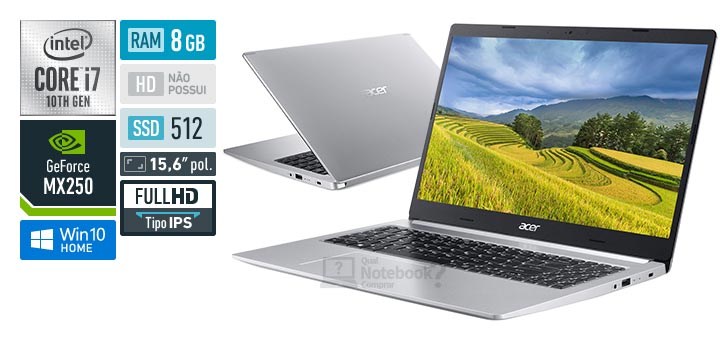 Acer Aspire 5 A515-54G-71WN Intel Core i7 10th RAM 8 GB SSD 512 GB Nvidia GeForce MX250 Full HD IPS Windows 10