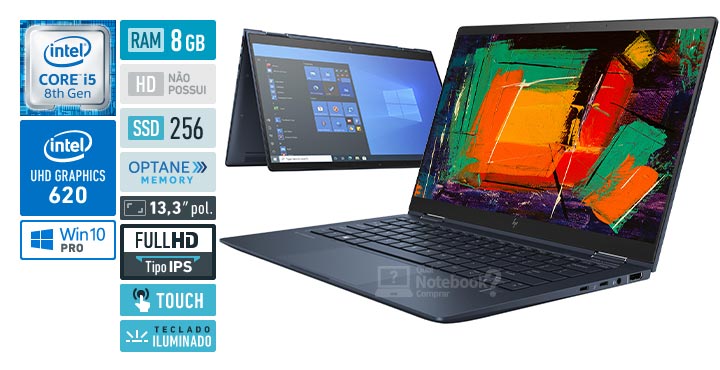 HP Dragonfly 9LE52LA Intel Core i5 8th RAM 8 GB SSD 256 GB Full HD IPS Touch Screen