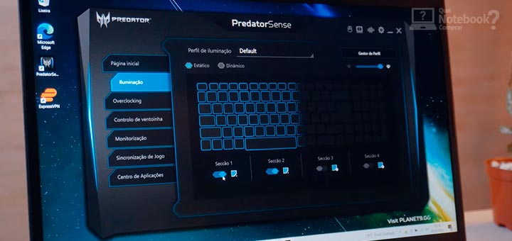 Unboxing Acer Predator Helios 300 controle de iluminacao do teclado