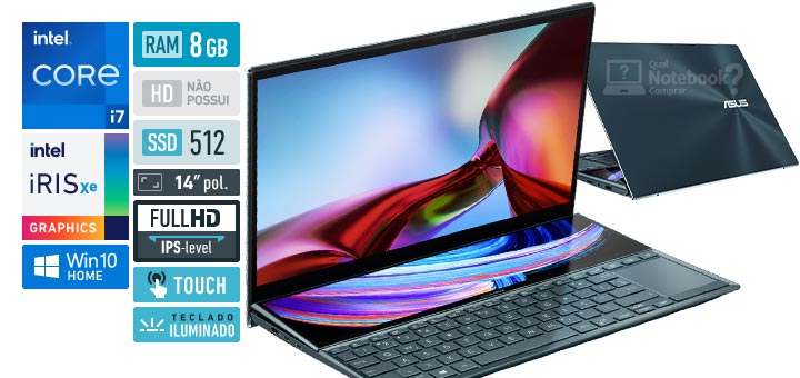 ASUS ZenBook Duo 14 UX482EA-KA213T Intel Core i7 11th RAM 8 GB SSD 512 GB 14 Full HD IPS Level Touch Screen