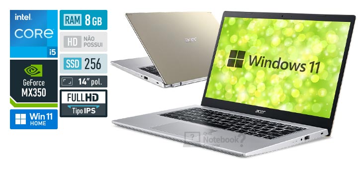 Acer Aspire 5 A514-54G-59BT Intel Core i5 11th RAM 8 GB SSD 256 GB NVIDIA GeForce MX350 Full HD IPS Windows 11