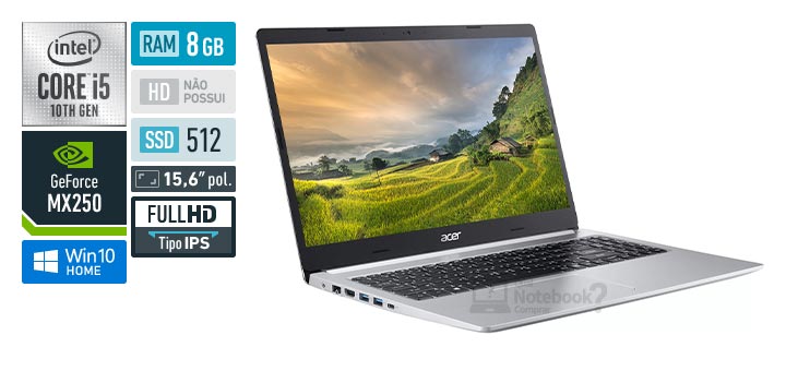 Acer Aspire 5 A515-54G-55MD Intel Core i5 10th RAM 8 GB SSD 512 GB Nvidia GeForce MX250 Full HD IPS