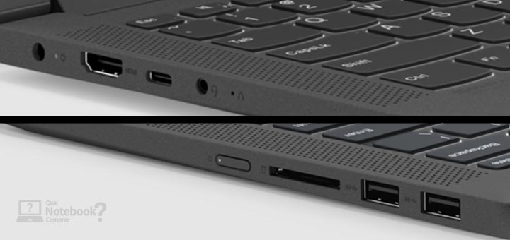 Notebook Lenovo Ideapad Flex 5i portas e conexoes
