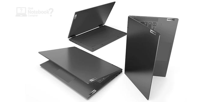 Notebook Lenovo Ideapad Flex 5i tampa metal logotipo dobradica diversos formatos