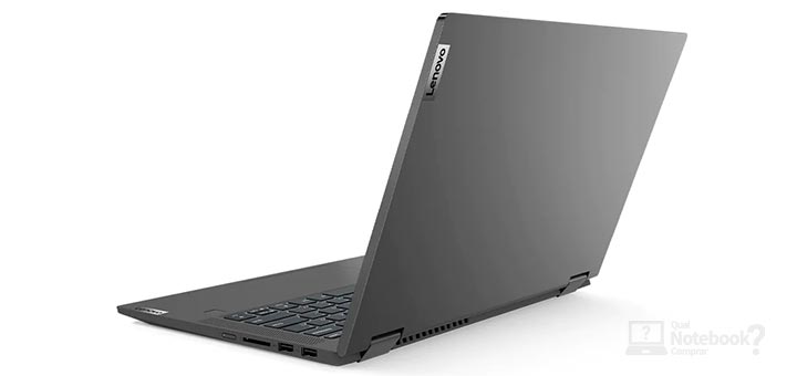 Notebook Lenovo Ideapad Flex 5i tampa metal logotipo