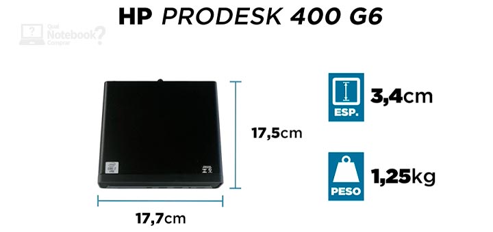 Unboxing HP ProDesk 400 G6 tamanho altura peso largura profundidade