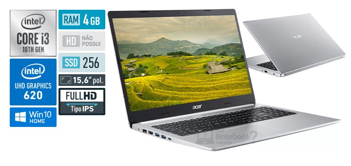 Acer Aspire 5 A515-54-34LD Intel Core i3 10th RAM 4 GB SSD 256 GB Full HD IPS