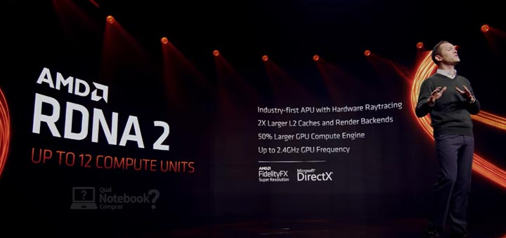 Novidades notebooks CES 2022 AMD arquitetura grafica RDNA2 GPU integrada placa de video