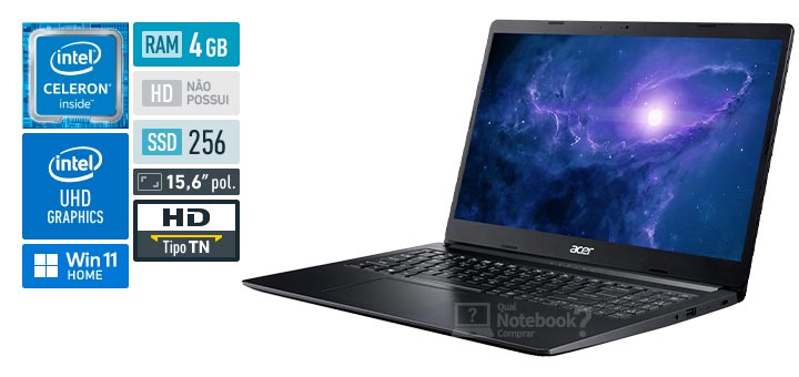 Acer Aspire 3 A315-34-C3WL Intel Celeron RAM 4 GB SSD 256 GB UHD Graphics Windows 11