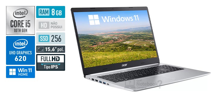 Acer Aspire 5 A515-54-57CS Intel Core i5 10th RAM 8 GB SSD 256 GB Full HD IPS Windows 11