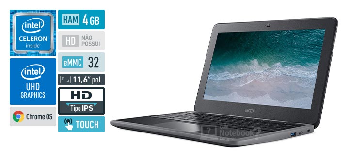 Acer Chromebook 311 C733T-C1YK Intel Celeron RAM 4 GB eMMC 32 GB Touchscreen Chrome OS