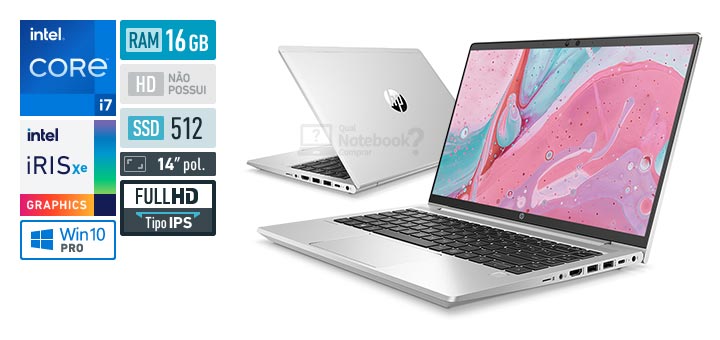 HP ProBook 640 G8 47D67LA Core i7 11ª geração RAM 16 GB SSD 512 GB Tela 14 polegadas IPS Windows 10 Pro