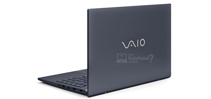 VAIO FE14 notebook intermediario 14 polegadas tela Full HD - Detalhes da tampa traseira e logo