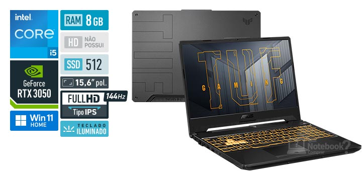 ASUS TUF Gaming F15 FX506HC-HN353W Core i5 11th GeForce RTX 3050 RAM 8 GB SSD 512 GB Full HD IPS 144 Hz Windows 11 Home