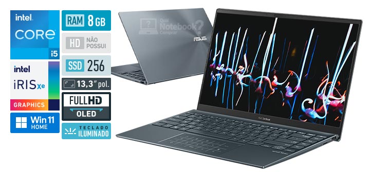 ASUS ZenBook 13 UX325EA-KG856W Core i5 11a geracao RAM 8 GB SSD 256 GB Tela 13-3 polegadas Full HD OLED Windows 11 Home