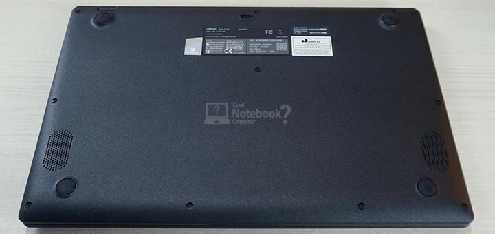 Notebook ASUS E510MA-BR702X Celeron - Parte inferior e alto falantes