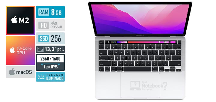 Apple MacBook Pro MNEP3BZ-A M2 RAM 8 GB SSD 256 GB Tela 13-3 polegadas 2560 x 1600 IPS macOS