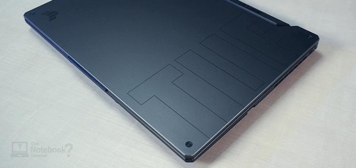 ASUS-TUF-Gaming-F15-FX506H Detalhes da tampa do notebook