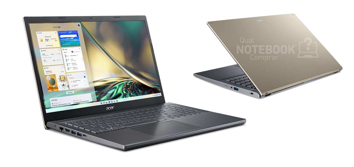 Acer Aspire 5 A514-54 14 polegadas e A515-57 15-6 polegadas notebooks com tampa em aluminio custo beneficio