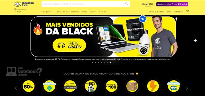 Mercado Livre - Foto de capa do post promocional de acessorios Black Friday 2022 Qual Notebook Comprar - Lojas oficiais