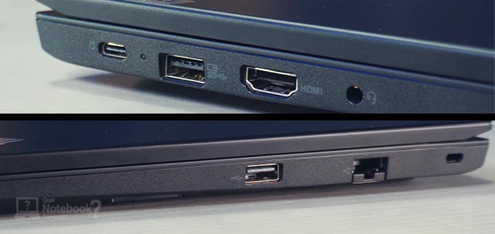 Unboxing Lenovo ThinkPad E14 20YD0004BO - Portas e conexoes