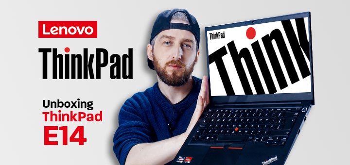 Unboxing Notebook profissional Lenovo ThinkPad E14 com tela de 14 polegadas e Windows 10 Pro