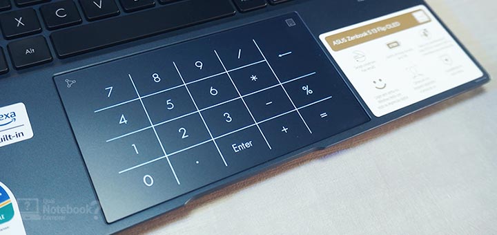 ASUS ZenBook S 13 Flip BP5302ZA-LX114W - Touchpad com teclado numerico digital do notebook