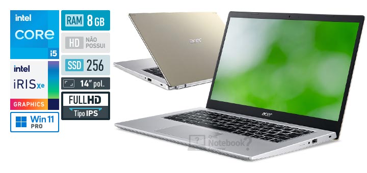 Acer Aspire 5 A514-54-590S Core i5-1135G7 11 geracao RAM 8 GB SSD 256 GB Tela 14-0 polegadas Full HD IPS Windows 11 Pro