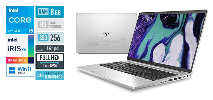 HP EliteBook 640 G9 76Q38LA Core i5-1245U 12 geracao RAM 8 GB SSD 256 GB Tela 14-0 polegadas Full HD IPS Windows 11 Pro