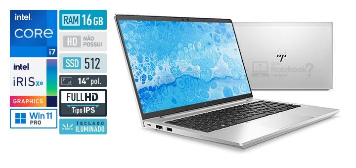 HP EliteBook 640 G9 76Q41LA Core i7-1265U 12 geracao RAM 16 GB SSD 512 GB Tela 14-0 polegadas Full HD IPS Windows 11 Pro
