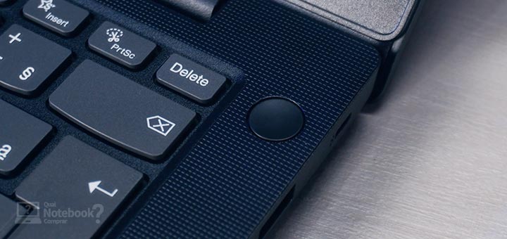 Lenovo V14 82UN0001BR - Botao de power e detalhes do teclado do notebook