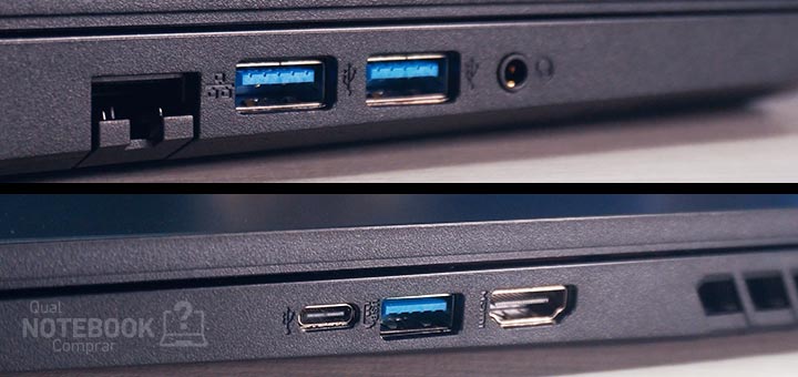 Acer Nitro 5 AN515-57-579B - Portas e conexoes do notebook