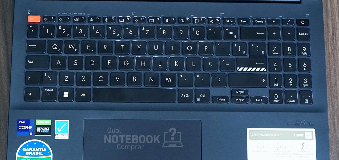 ASUS VivoBook Pro 15 K6502HC-LP096W - Teclado ABNT do notebook