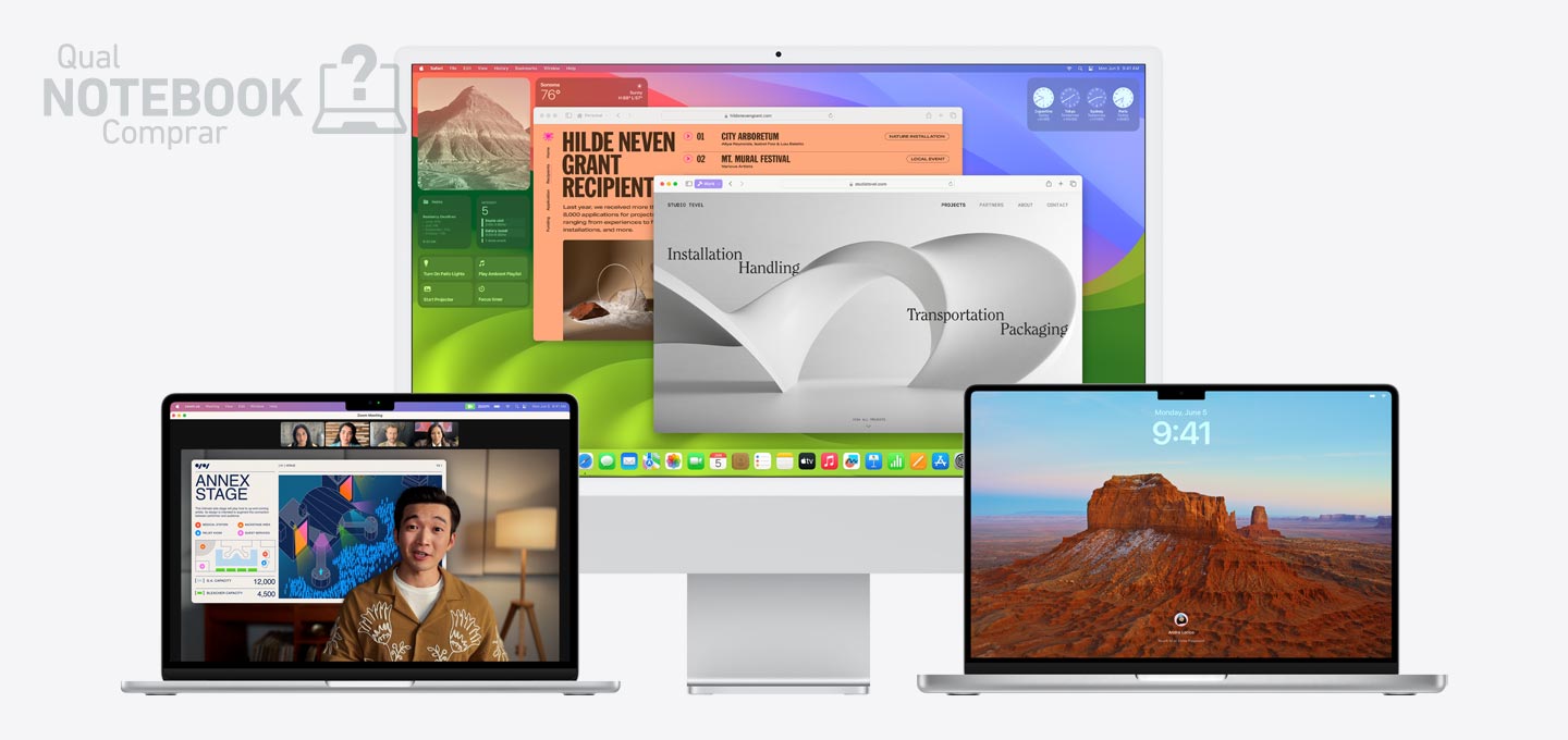 Apple MacBook Air e Pro M2 - Sistema Operacional MacOS Ventura e Sonoma