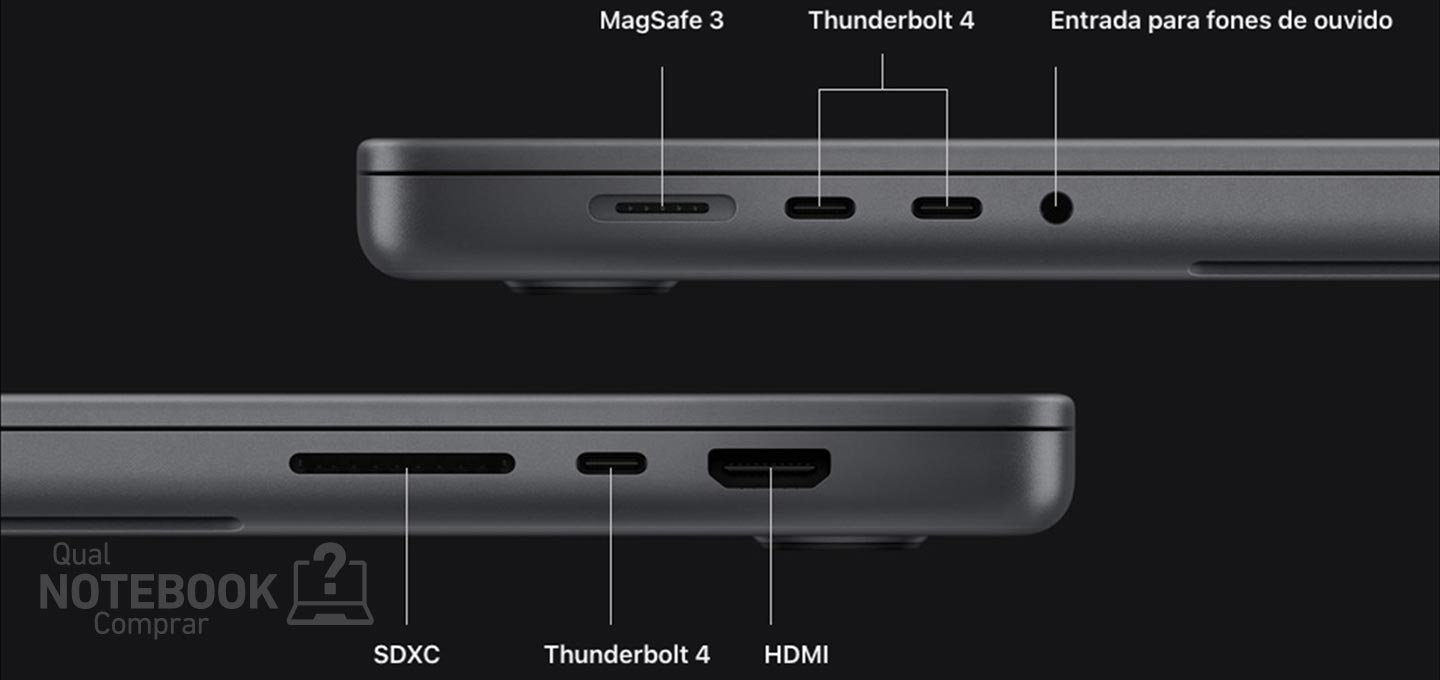 Apple MacBook M2 - Portas e conexoes MacBook Pro 14 e 16 polegadas M2 Pro e M2 Max