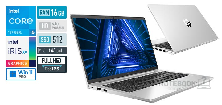 HP ProBook 440 G9 83B80LA Core i5 1235U 12a geracao RAM 16 GB SSD 512 GB Tela 14-0 polegadas Full HD IPS Windows 11 Pro