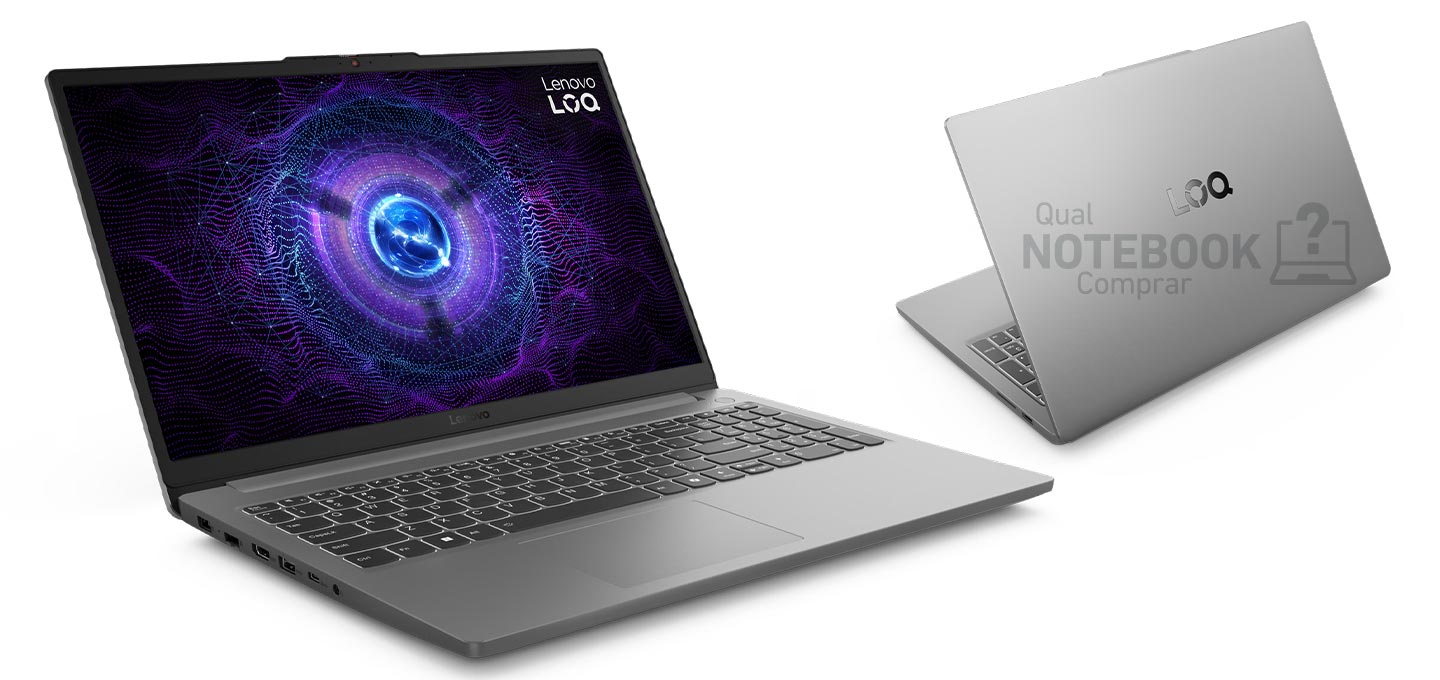 Familia de notebooks Lenovo LOQ Essential design visual acabamento