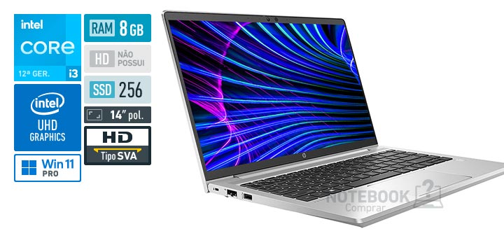 HP ProBook 440 G9 839Y2LA Core i3 1215U 12a geracao RAM 8 GB SSD 256 GB Tela 14-0 polegadas HD 1366 x 768 px SVA Windows 11 Pro