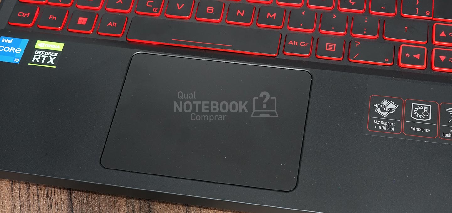 Acer Aspire Nitro 5 AN515-58-58W3 - Detalhes do touchpad do notebook