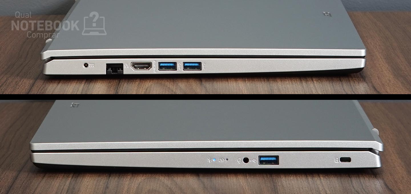 Acer Aspire 3 A315-59-51YG - Portas e conexões do notebook